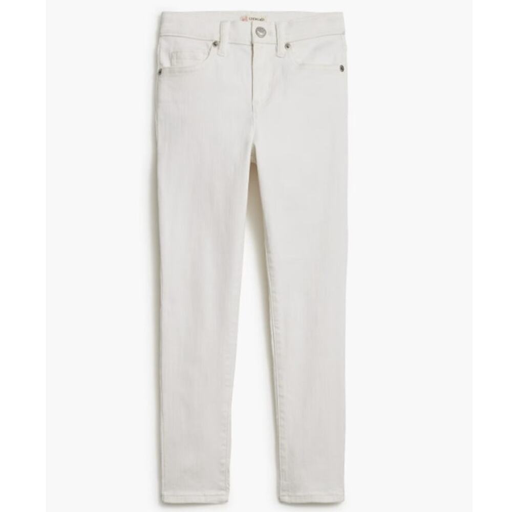 Crewcuts by J.Crew Skinny Jean Girls 12 White Denim Adjustable Waistband Zip Fly